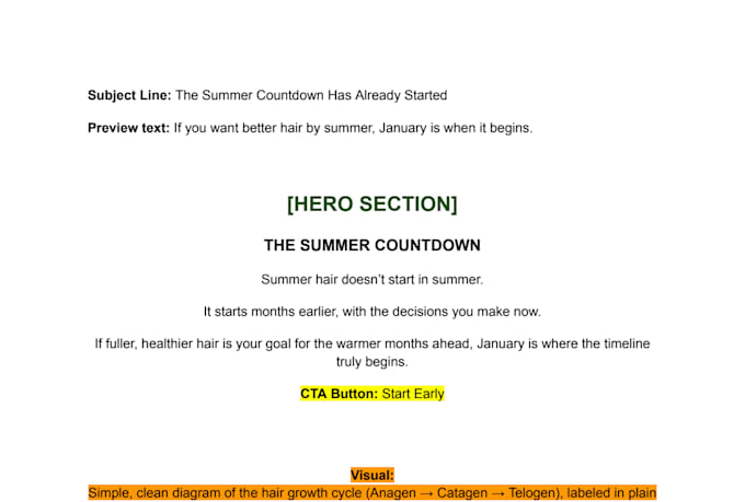 write your weekly email newsletters, email copy, copywriting